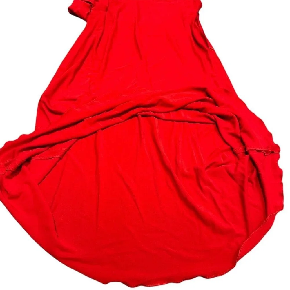 Vintage MODA Women's Red‎ Midi Dress Short Sleeve Size 8